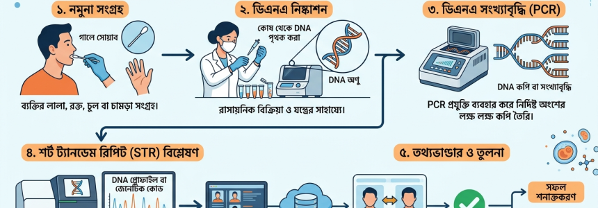 বায়োমেট্রিক সিস্টেমে DNA টেস্টিং এর মাধ্যমে কীভাবে একজন ব্যক্তিকে শনাক্ত করে?
